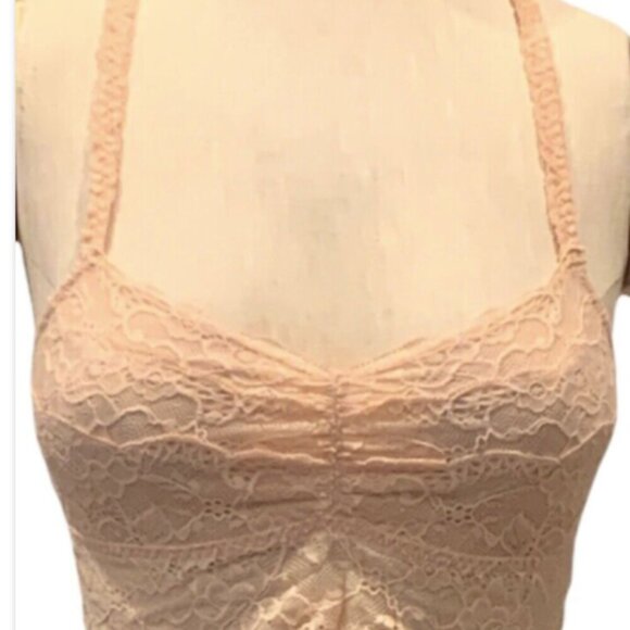 PINK/Victoria's Secret Lace Racerback Bralette Sz M Peach #212i - Picture 2 of 10